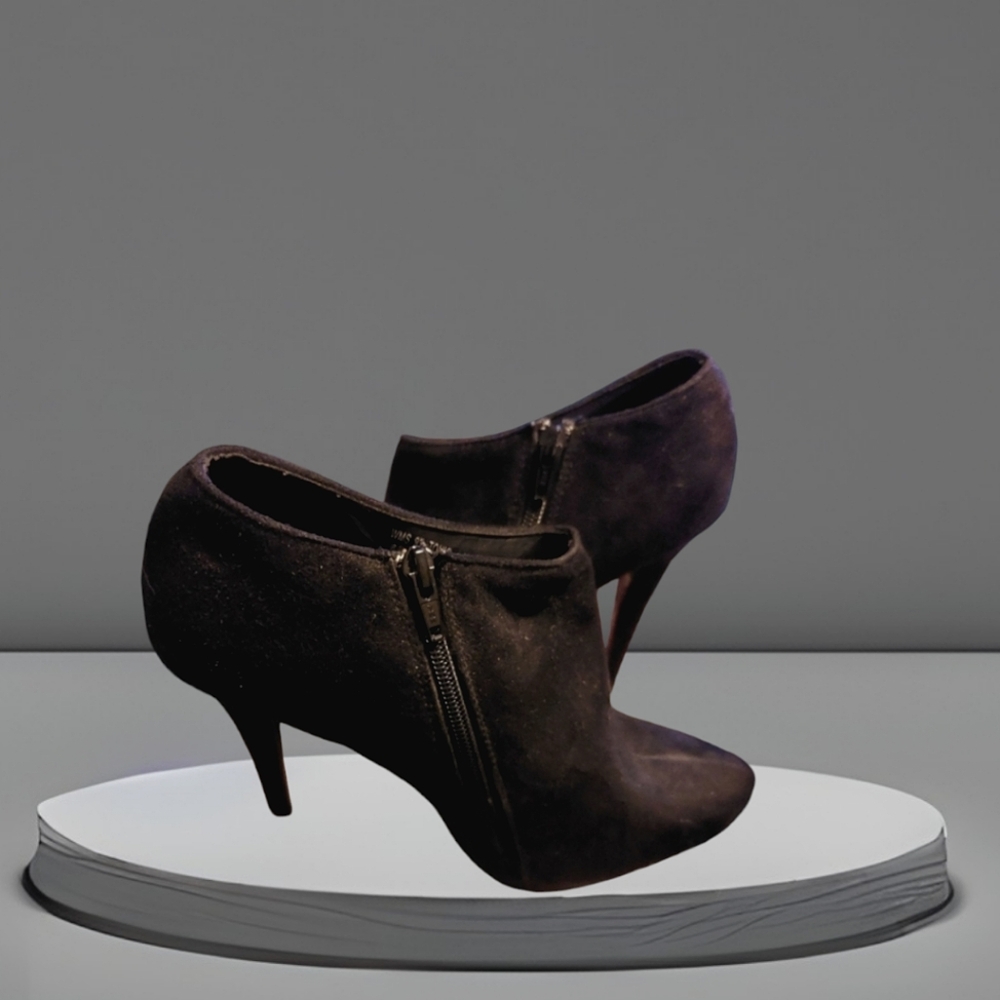 Suede high heel ankle booties 9.5